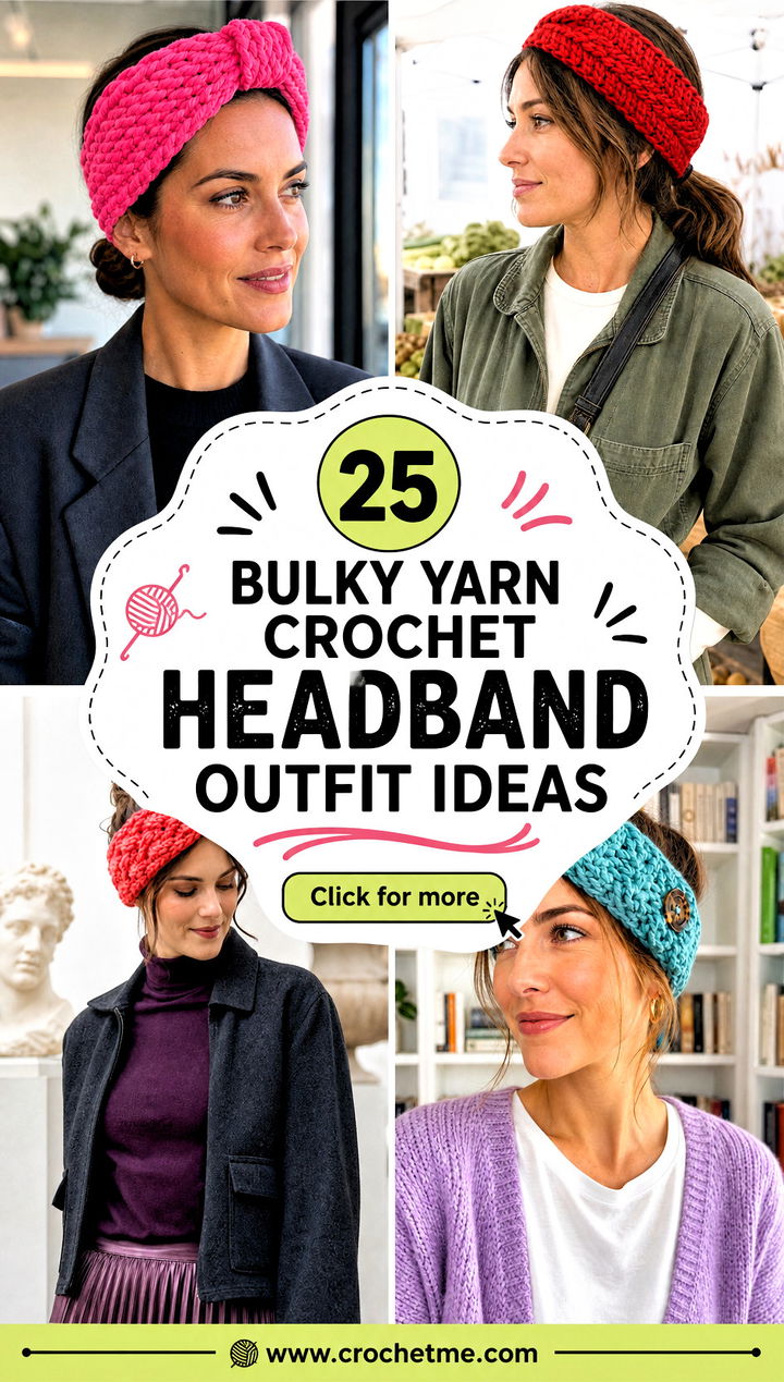 25 bulky yarn crochet headband outfit ideas - 25 bulky yarn crochet headband outfit ideas