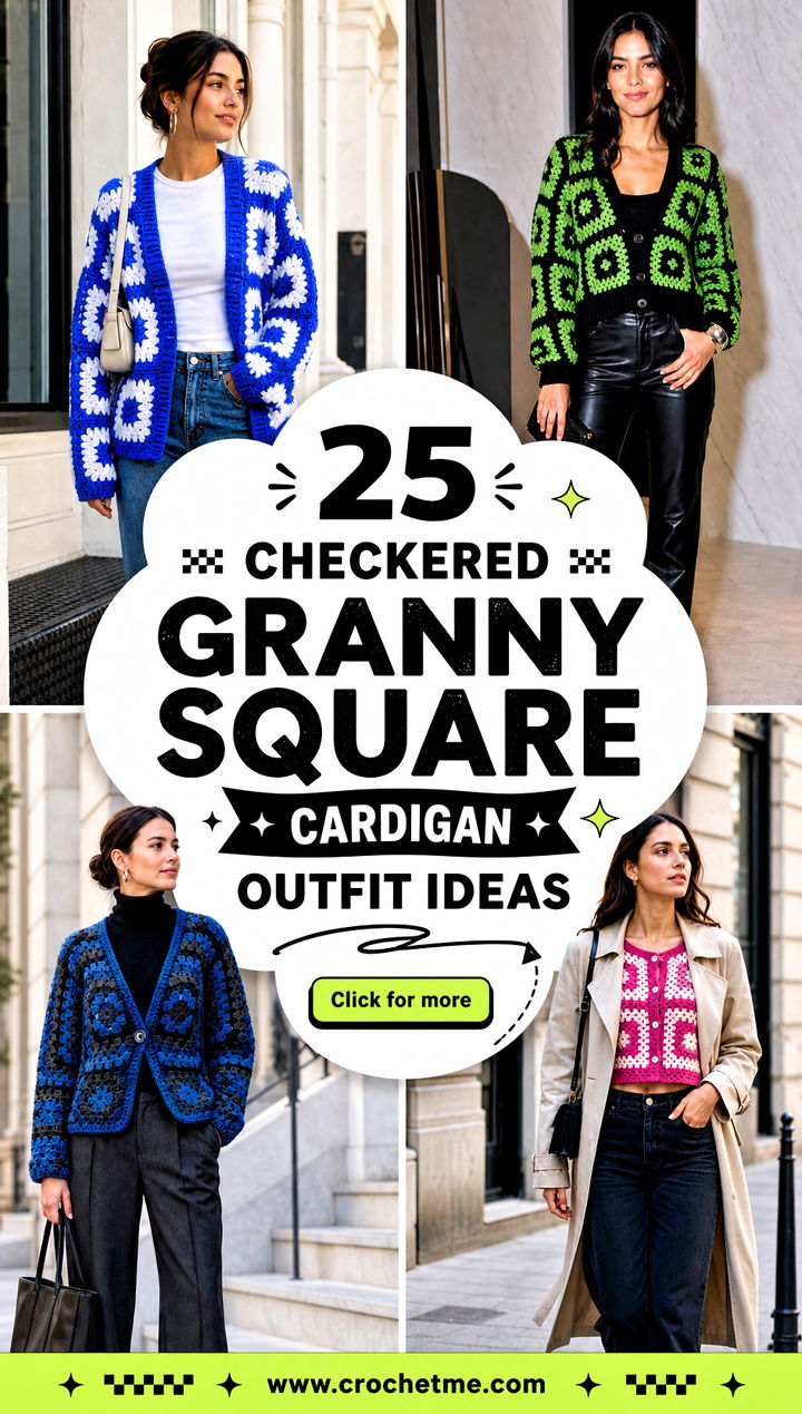 25 checkered granny square cardigan outfit ideas - 25 checkered granny square cardigan outfit ideas