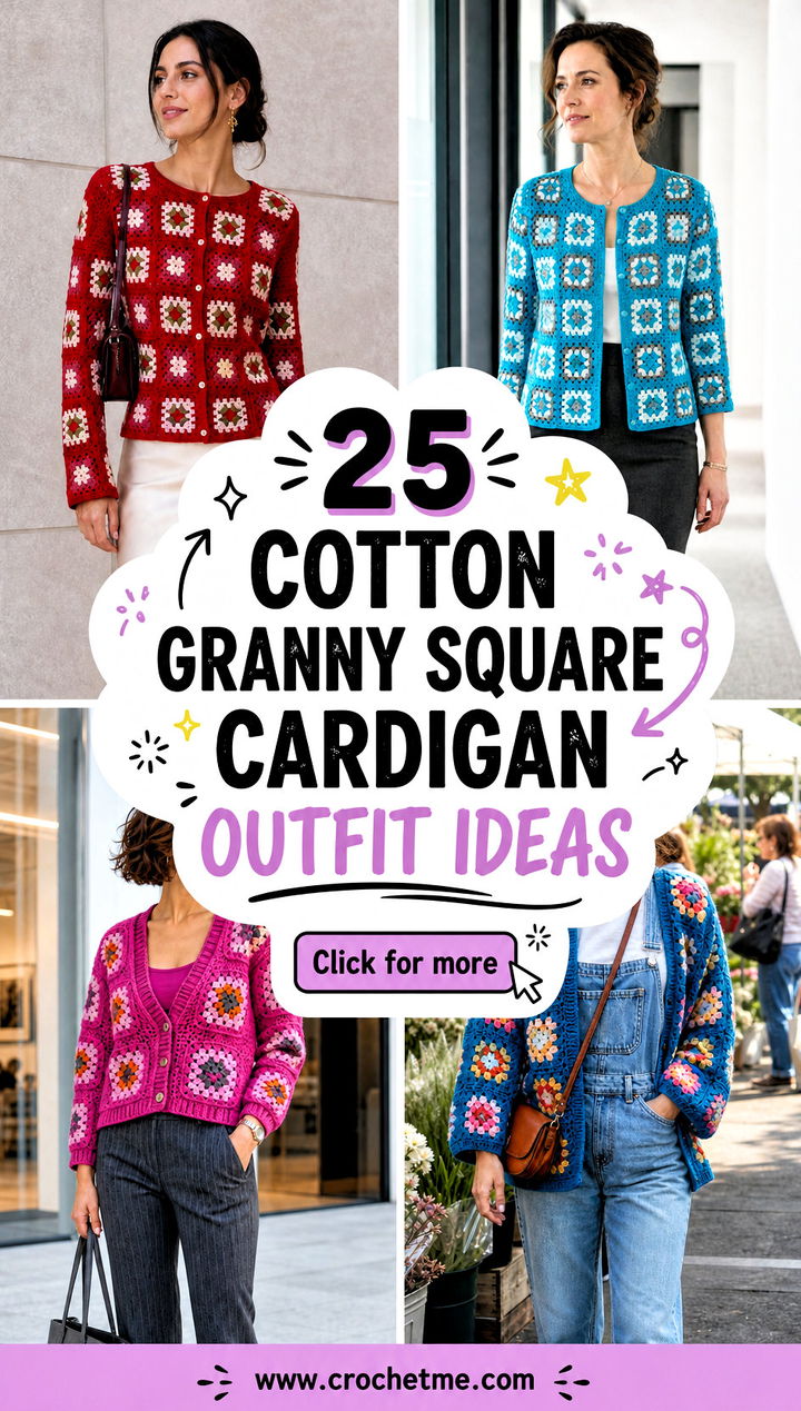 25 cotton granny square cardigan outfit ideas - 25 cotton granny square cardigan outfit ideas