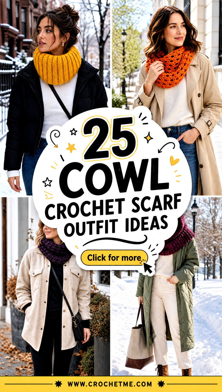 25 cowl crochet scarf outfit ideas - 25 cowl crochet scarf outfit ideas