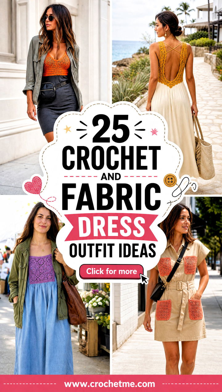 25 crochet and fabric dress outfit ideas - 25 crochet and fabric dress outfit ideas