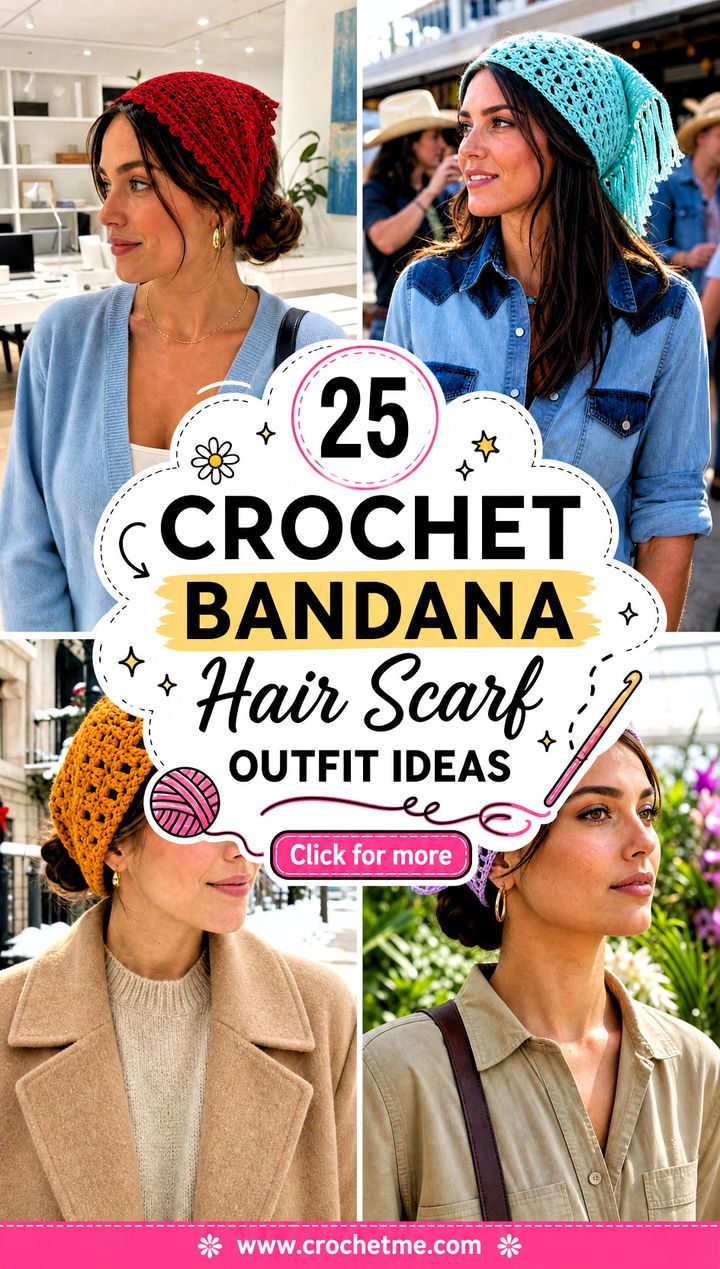 25 crochet bandana hair scarf outfit ideas - 25 crochet bandana hair scarf outfit ideas