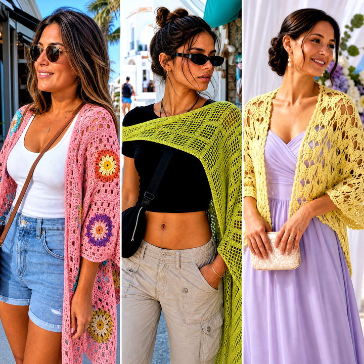 25 Crochet Beach Shawl Outfit Ideas for Breezy Sunset Style