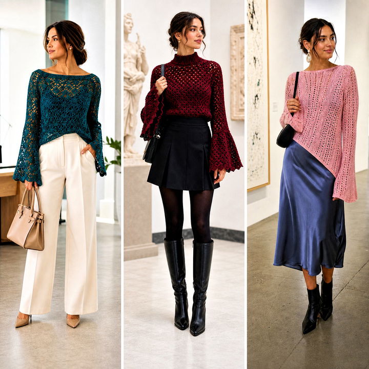 25 Crochet Bell Sleeve Sweater Outfit Ideas for Boho Style