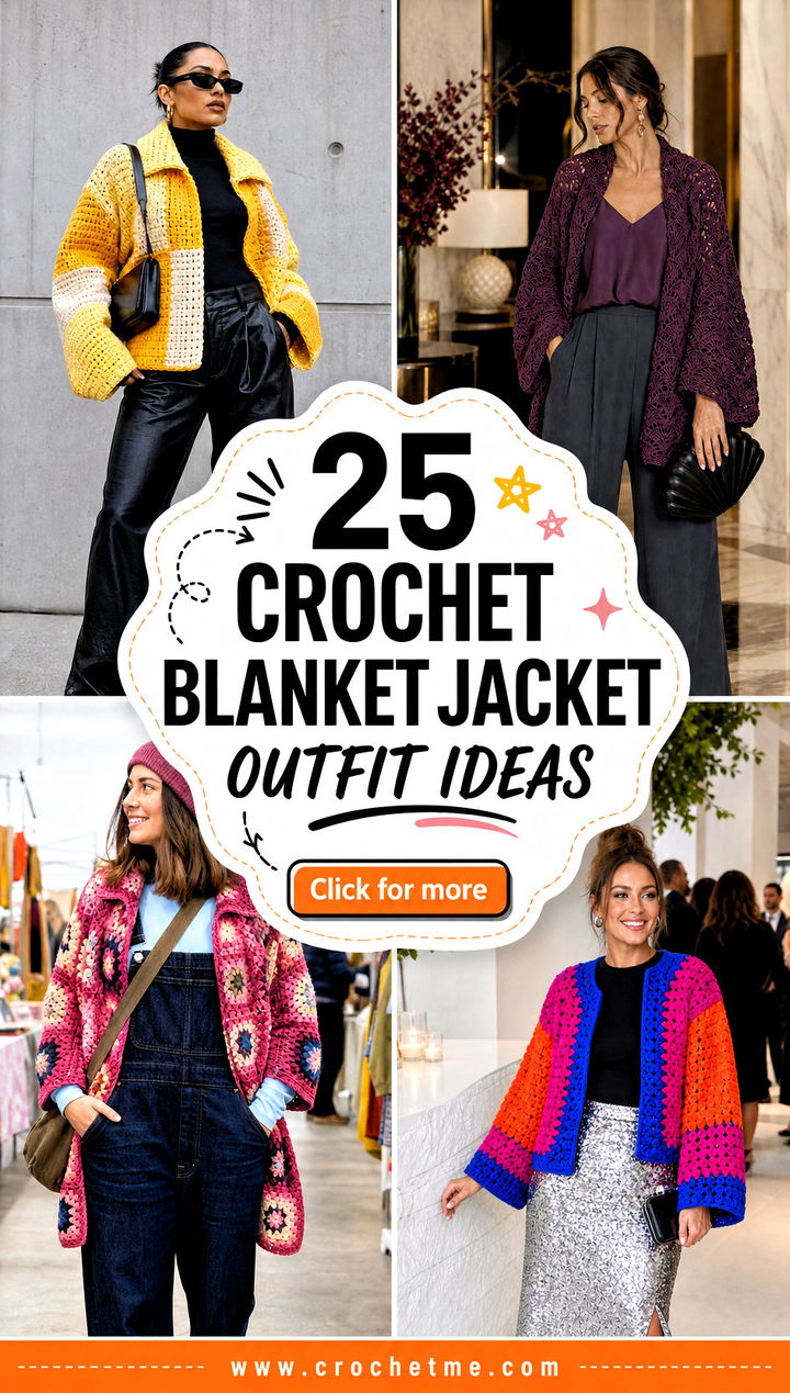 25 crochet blanket jacket outfit ideas - 25 crochet blanket jacket outfit ideas