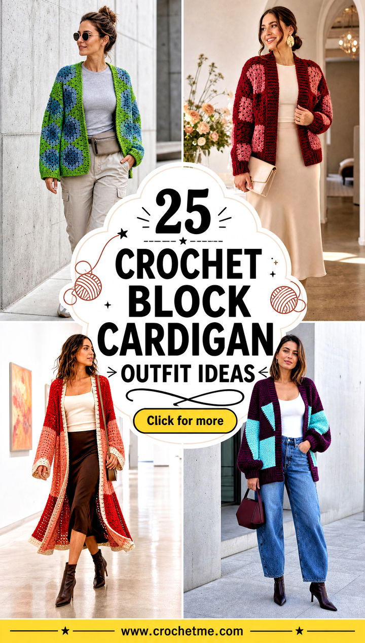 25 crochet block cardigan outfit ideas - 25 crochet block cardigan outfit ideas