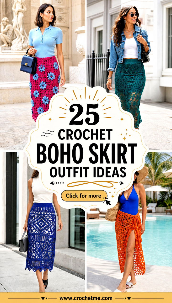 25 crochet boho skirt outfit ideas - 25 crochet boho skirt outfit ideas