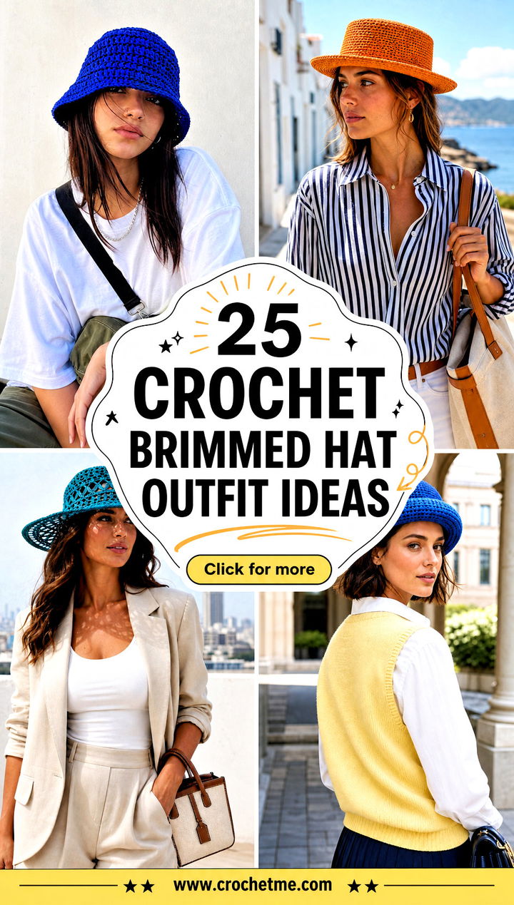 25 crochet brimmed hat outfit ideas - 25 crochet brimmed hat outfit ideas