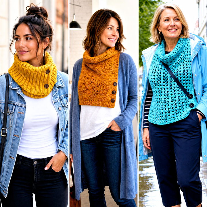 25 Crochet Button Cowl Outfit Ideas for Cozy Layered Looks