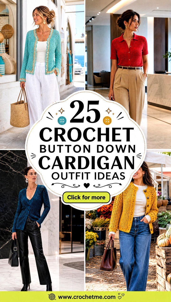 25 crochet button down cardigan outfit ideas - 25 crochet button down cardigan outfit ideas