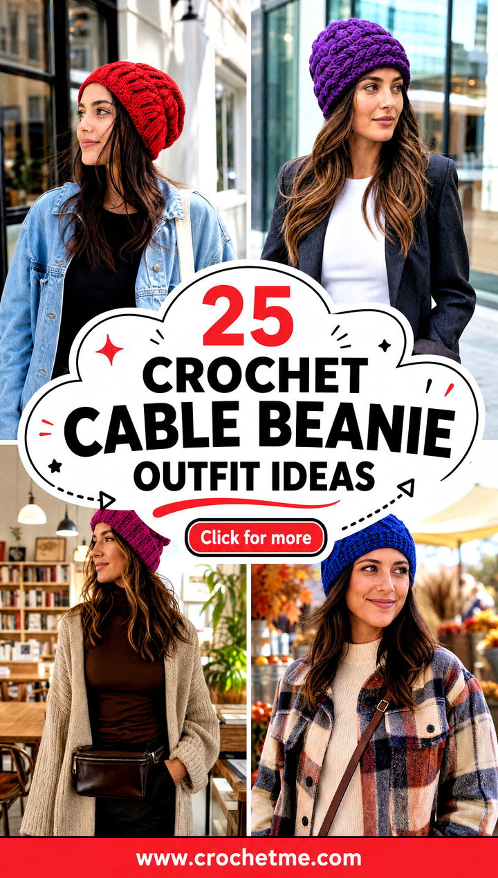 25 crochet cable beanie outfit ideas - 25 crochet cable beanie outfit ideas