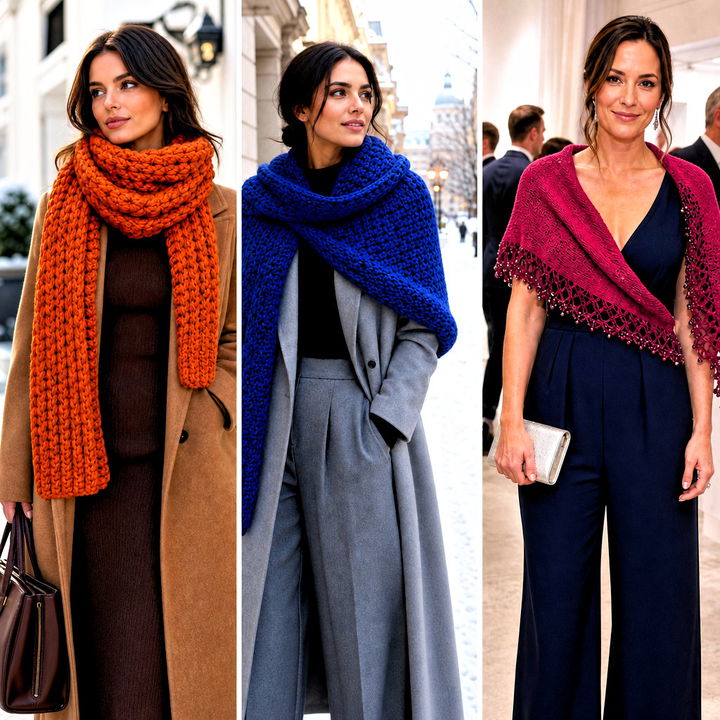 25 Crochet Cashmere Scarf Outfit Ideas for Luxe Winter Style