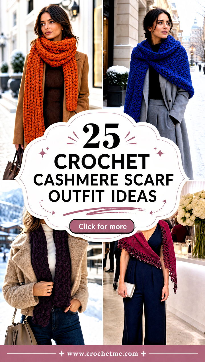 25 crochet cashmere scarf outfit ideas - 25 crochet cashmere scarf outfit ideas