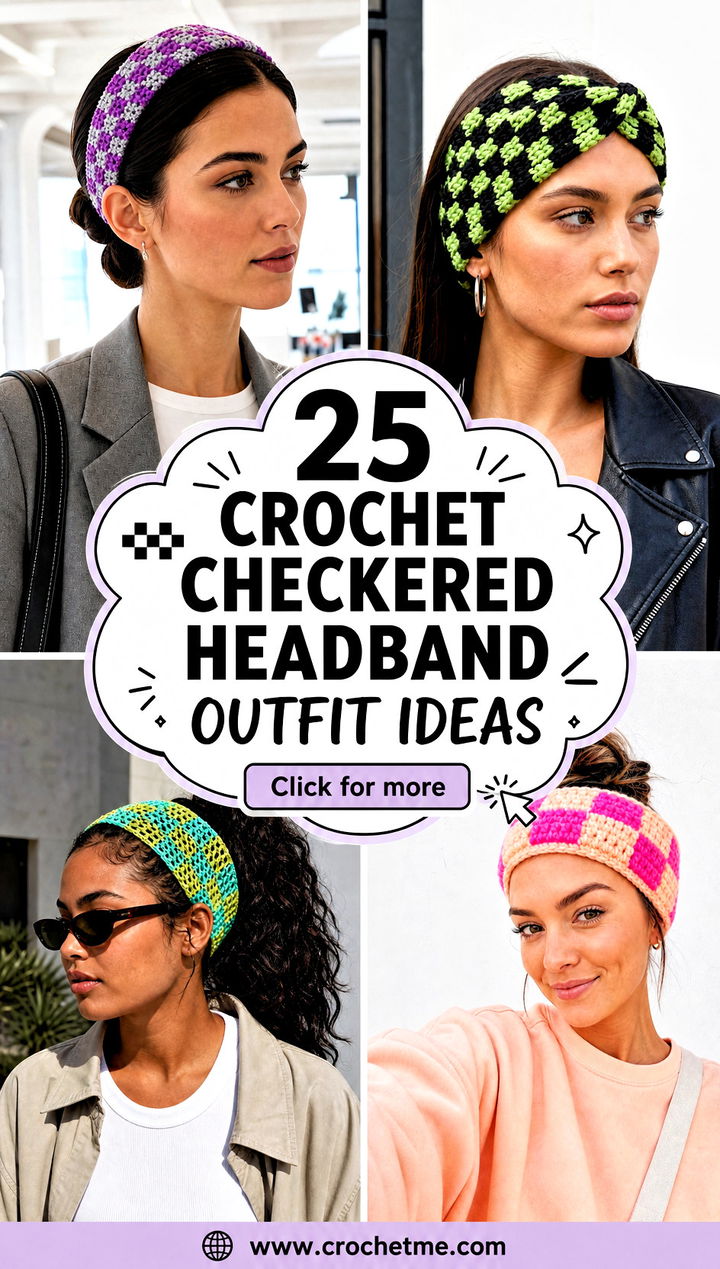 25 crochet checkered headband outfit ideas - 25 crochet checkered headband outfit ideas