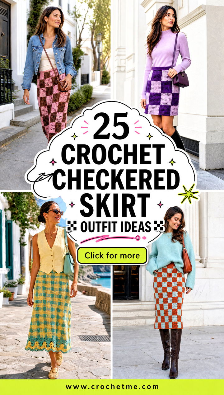 25 crochet checkered skirt outfit ideas - 25 crochet checkered skirt outfit ideas