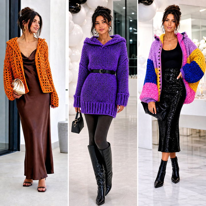 25 Crochet Chunky Hoodie Outfit Ideas for Cozy Street Style