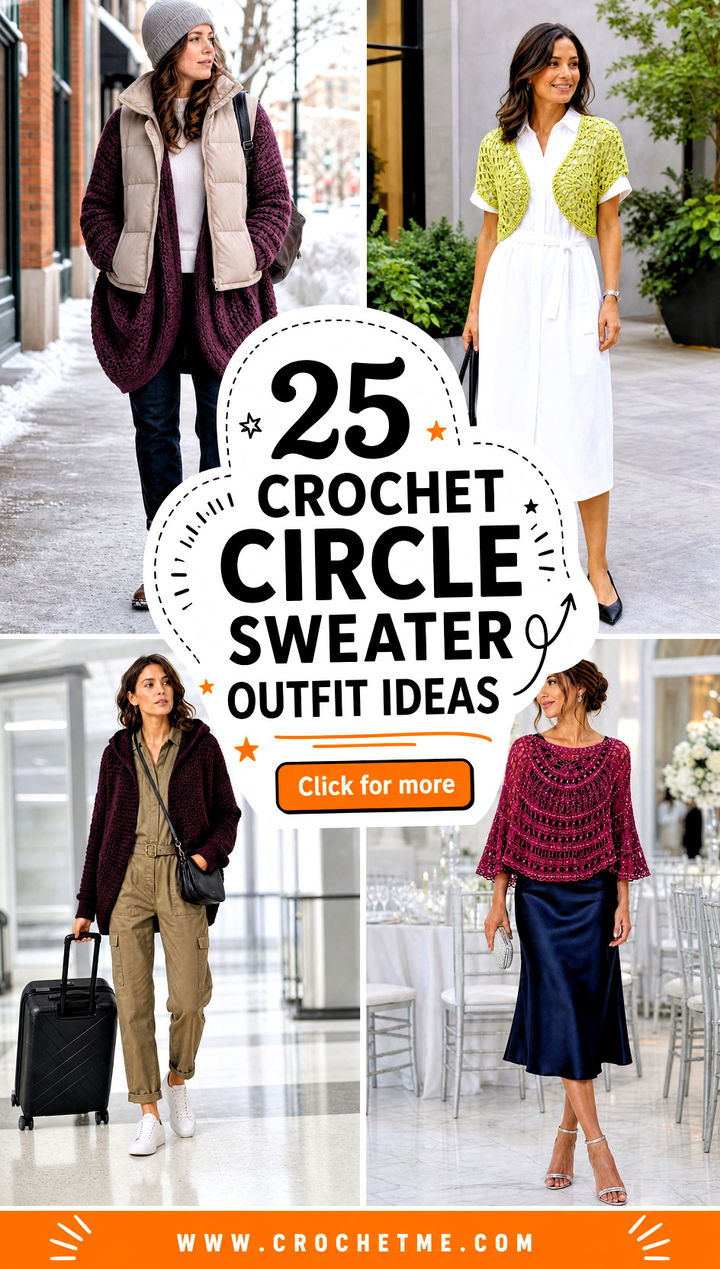 25 crochet circle sweater outfit ideas - 25 crochet circle sweater outfit ideas