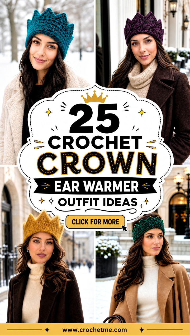 25 crochet crown ear warmer outfit ideas - 25 crochet crown ear warmer outfit ideas
