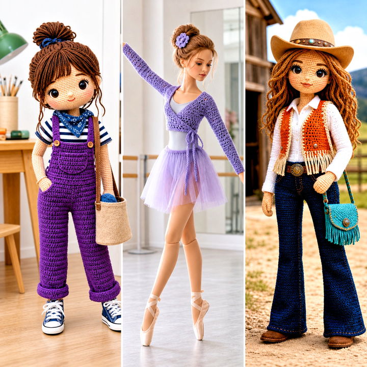 25 Crochet Doll and Clothes and Outfit Ideas for Creative Play