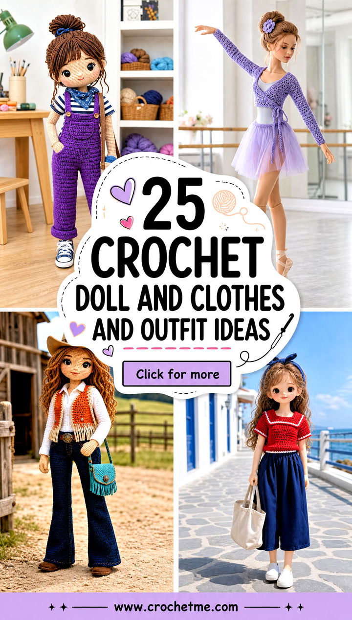 25 crochet doll and clothes and outfit ideas - 25 crochet doll and clothes and outfit ideas