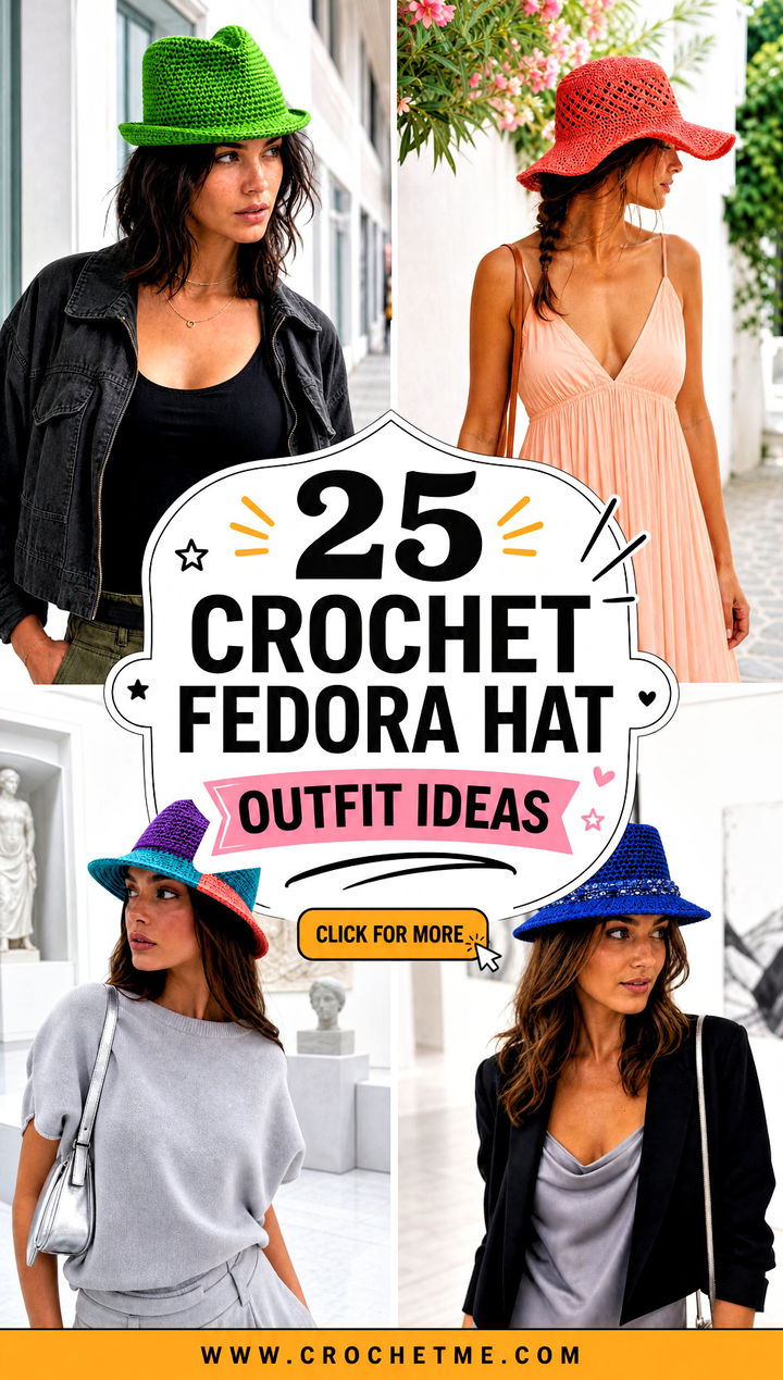 25 crochet fedora hat outfit ideas - 25 crochet fedora hat outfit ideas