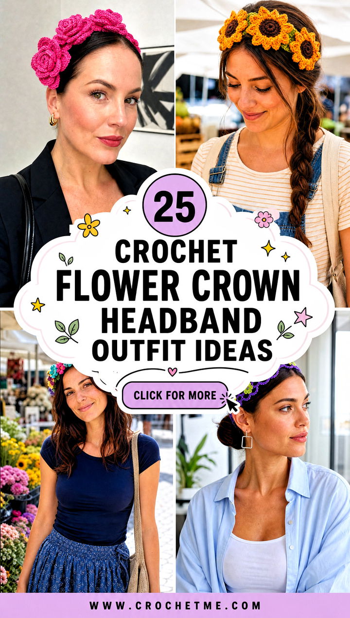 25 crochet flower crown headband outfit ideas - 25 crochet flower crown headband outfit ideas