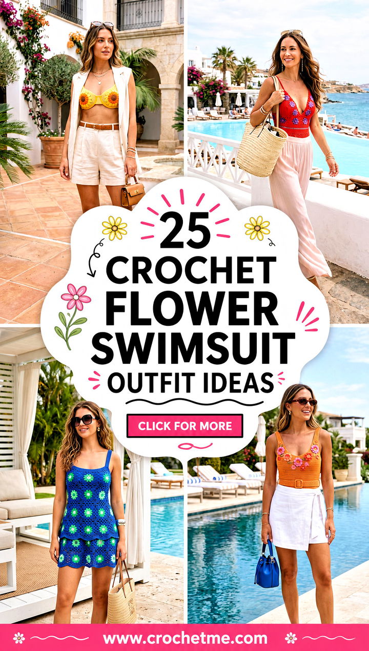25 crochet flower swimsuit outfit ideas - 25 crochet flower swimsuit outfit ideas