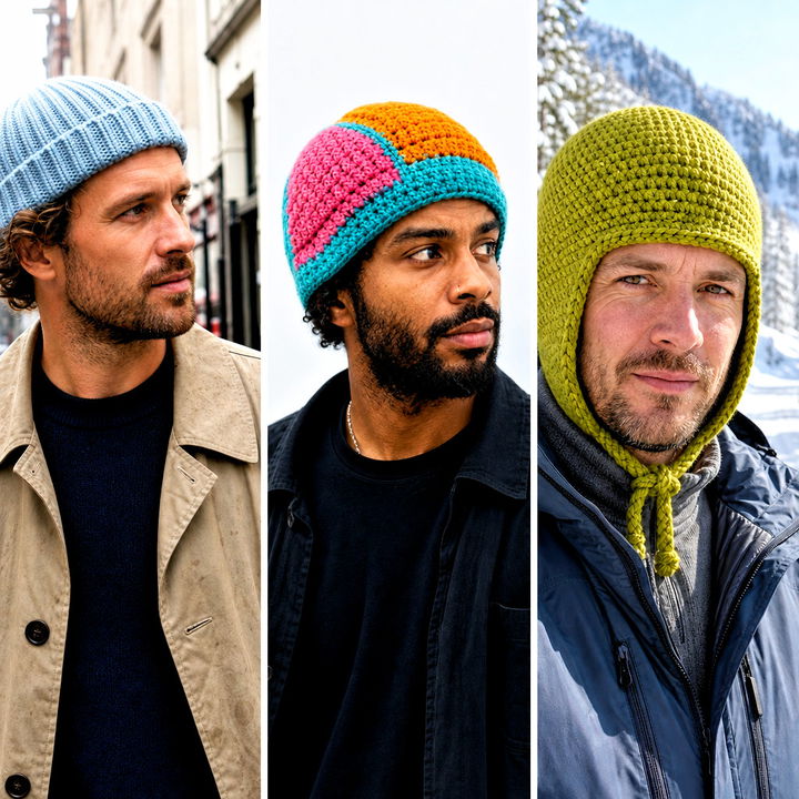 25 Crochet for Men’s Beanies Outfit Ideas for Cold Days