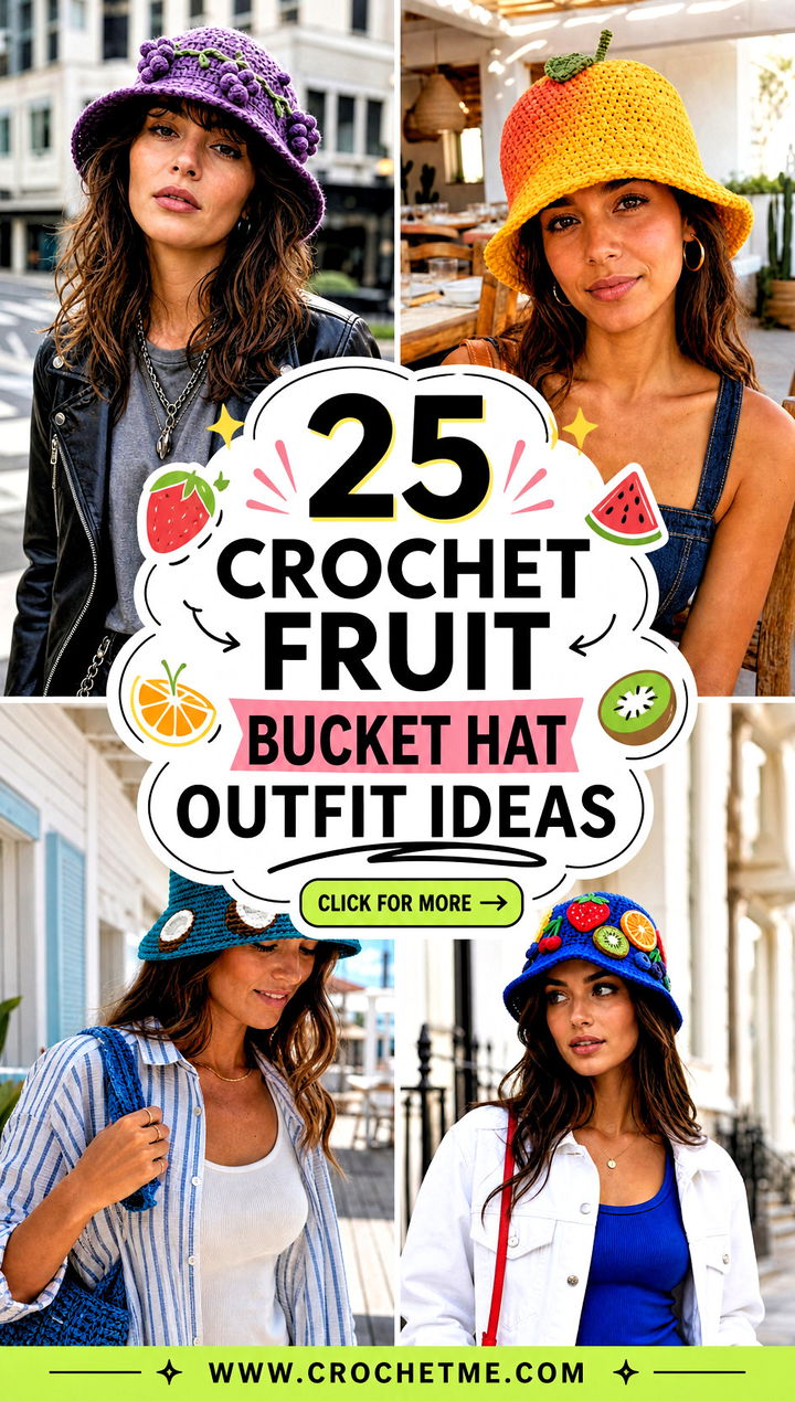 25 crochet fruit bucket hat outfit ideas - 25 crochet fruit bucket hat outfit ideas