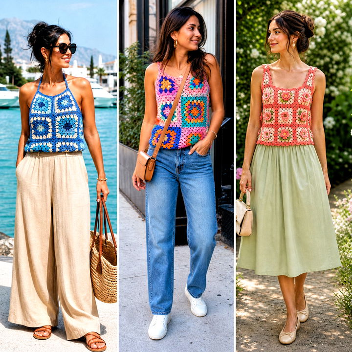 25 Crochet Granny Tank Top Outfit Ideas: Fresh Summer Looks