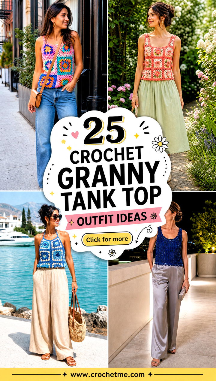 25 crochet granny tank top outfit ideas - 25 crochet granny tank top outfit ideas