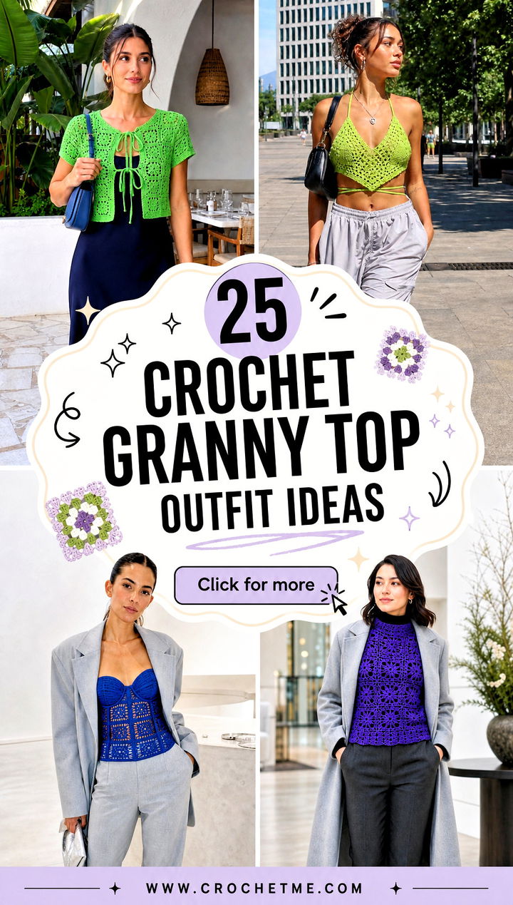 25 crochet granny top outfit ideas - 25 crochet granny top outfit ideas