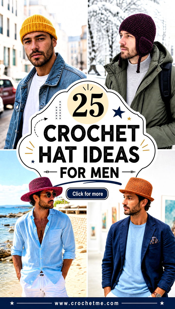 25 crochet hat ideas for men - 25 crochet hat ideas for men
