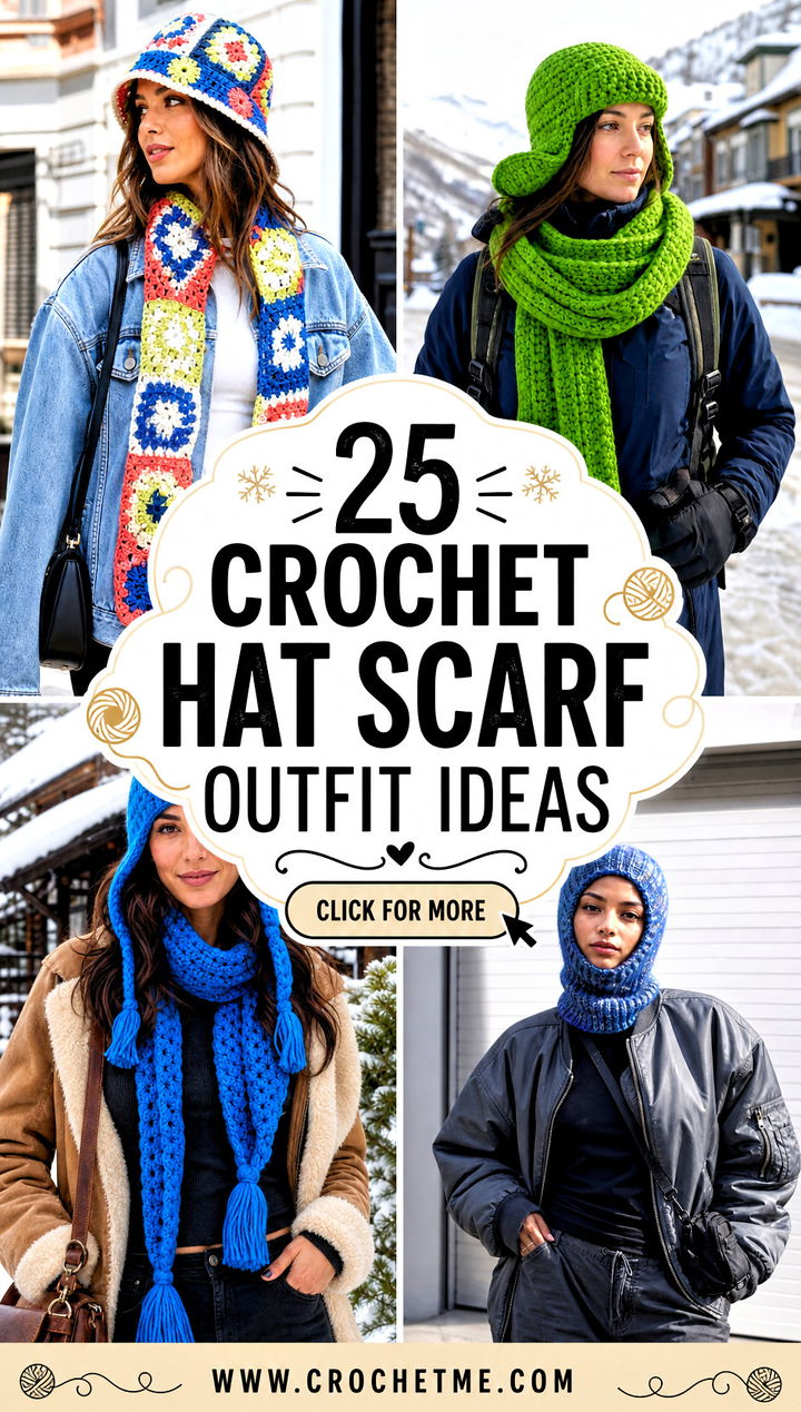 25 crochet hat scarf outfit ideas - 25 crochet hat scarf outfit ideas