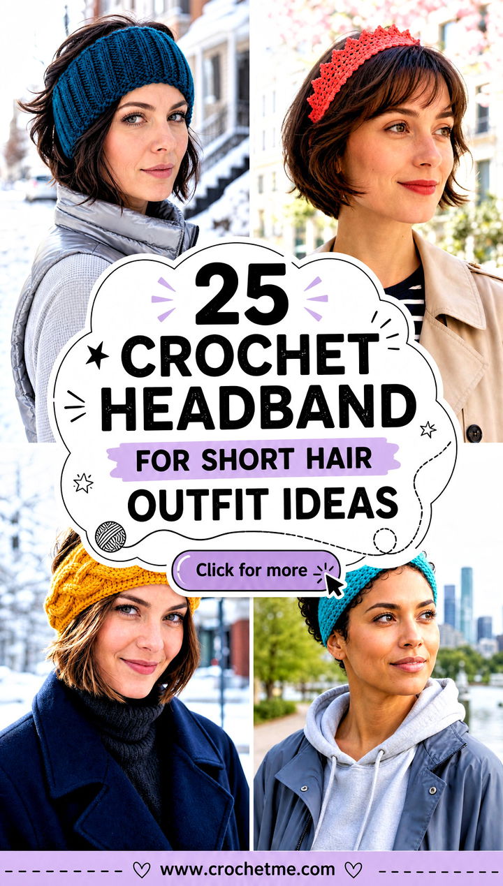 25 crochet headband for short hair outfit ideas - 25 crochet headband for short hair outfit ideas