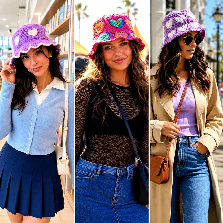 25 Crochet Heart Bucket Hat Outfit Ideas for Playful Style