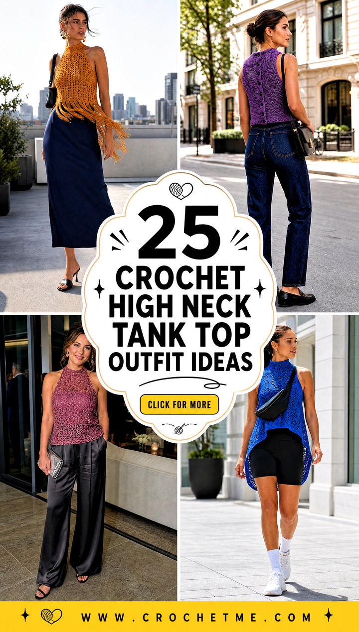 25 crochet high neck tank top outfit ideas - 25 crochet high neck tank top outfit ideas