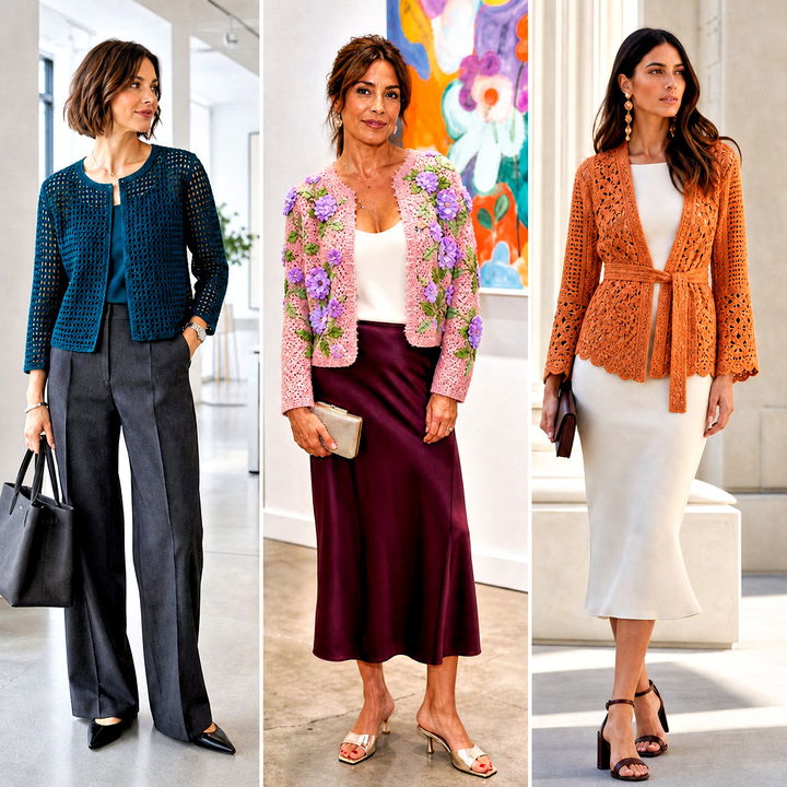 25 Crochet Jacket for Women Outfit Ideas for Chic Layering