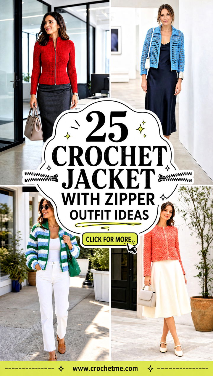 25 crochet jacket with zipper outfit ideas - 25 crochet jacket with zipper outfit ideas