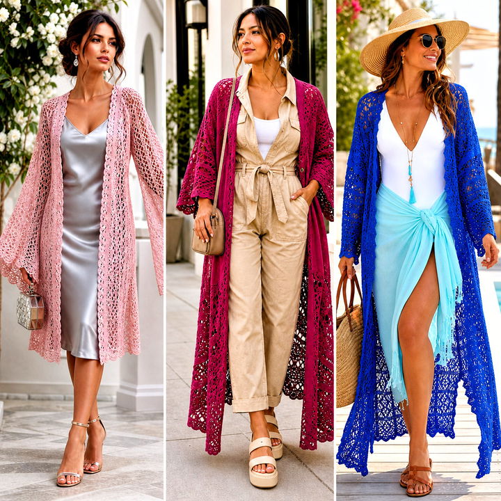 25 Crochet Lace Kimono Outfit Ideas for Breezy Summer Style