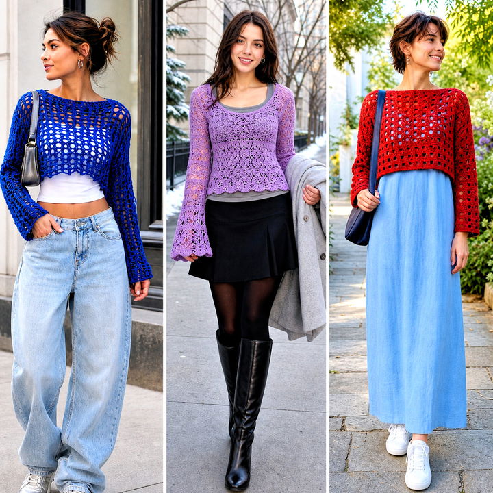 25 Crochet Lacy Sweater Outfit Ideas for Cozy Chic Style