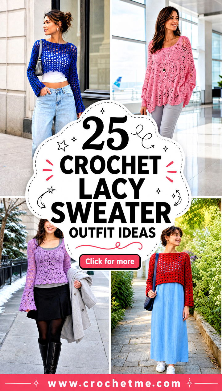 25 crochet lacy sweater outfit ideas - 25 crochet lacy sweater outfit ideas