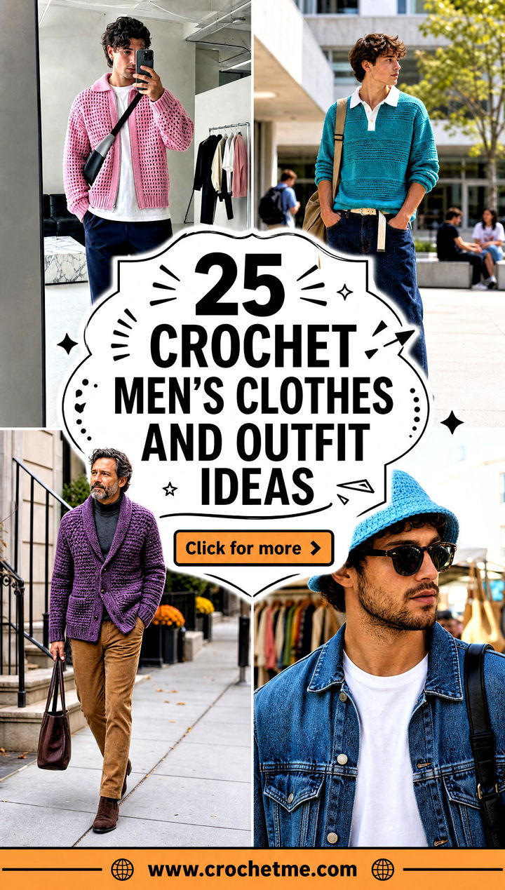 25 crochet mens clothes and outfit ideas - 25 crochet men’s clothes and outfit ideas
