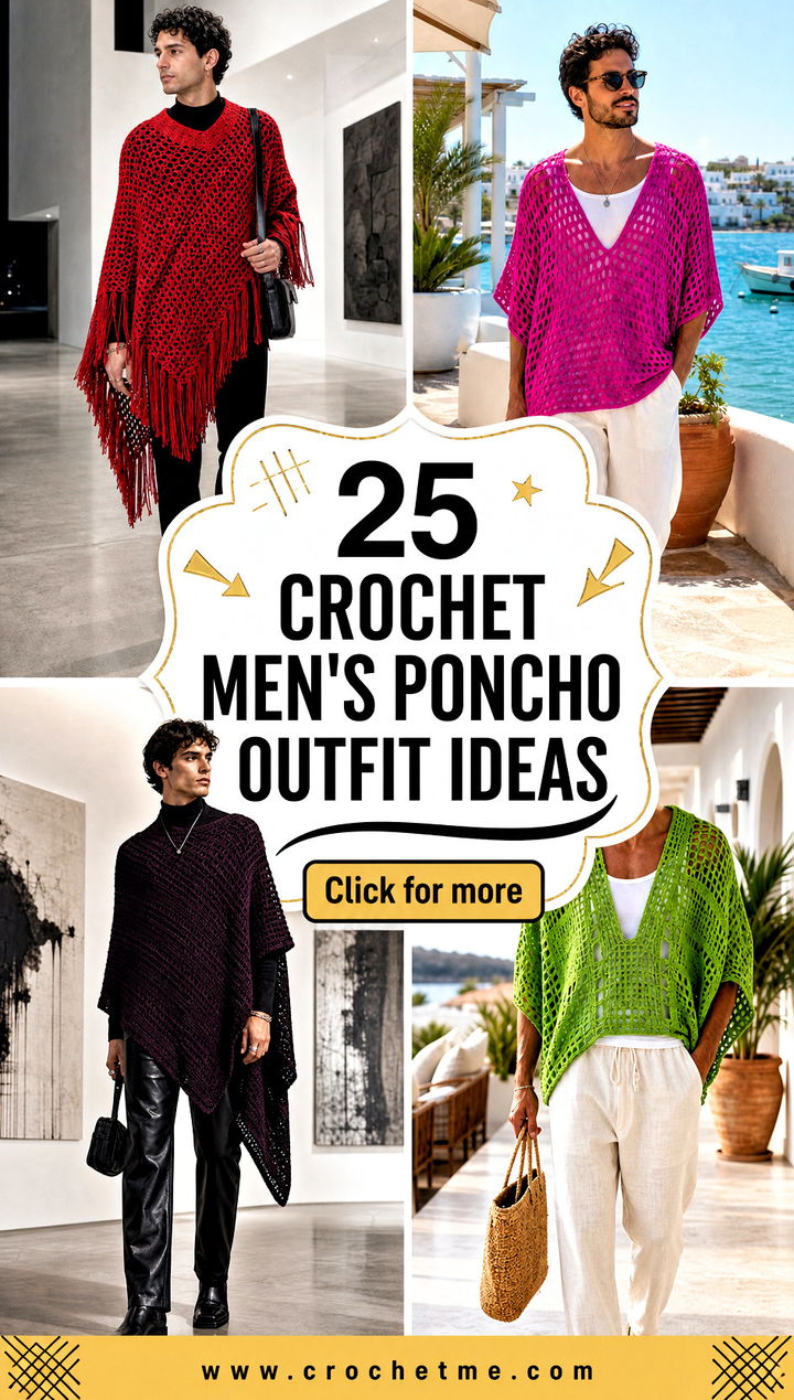 25 crochet mens poncho outfit ideas - 25 crochet men’s poncho outfit ideas