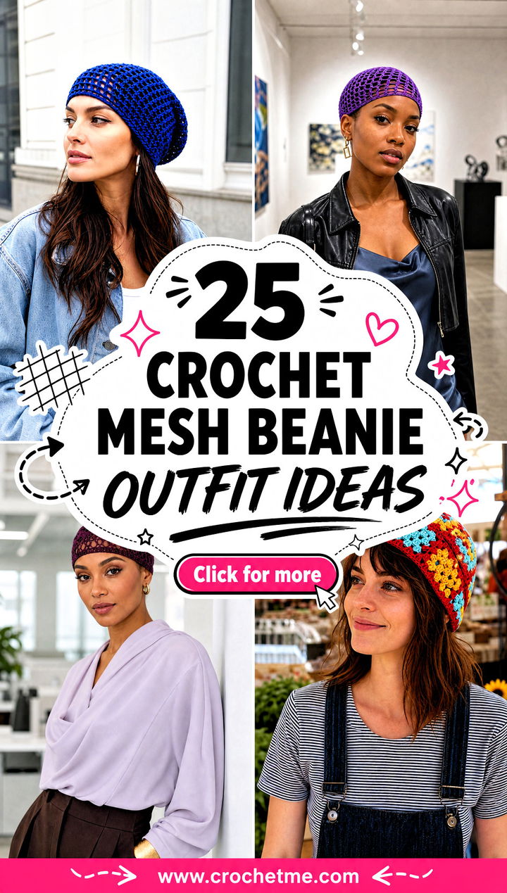 25 crochet mesh beanie outfit ideas - 25 crochet mesh beanie outfit ideas