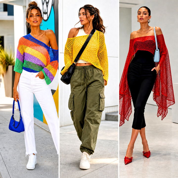 25 Crochet Mesh Off Shoulder Top Outfit Ideas for Summer