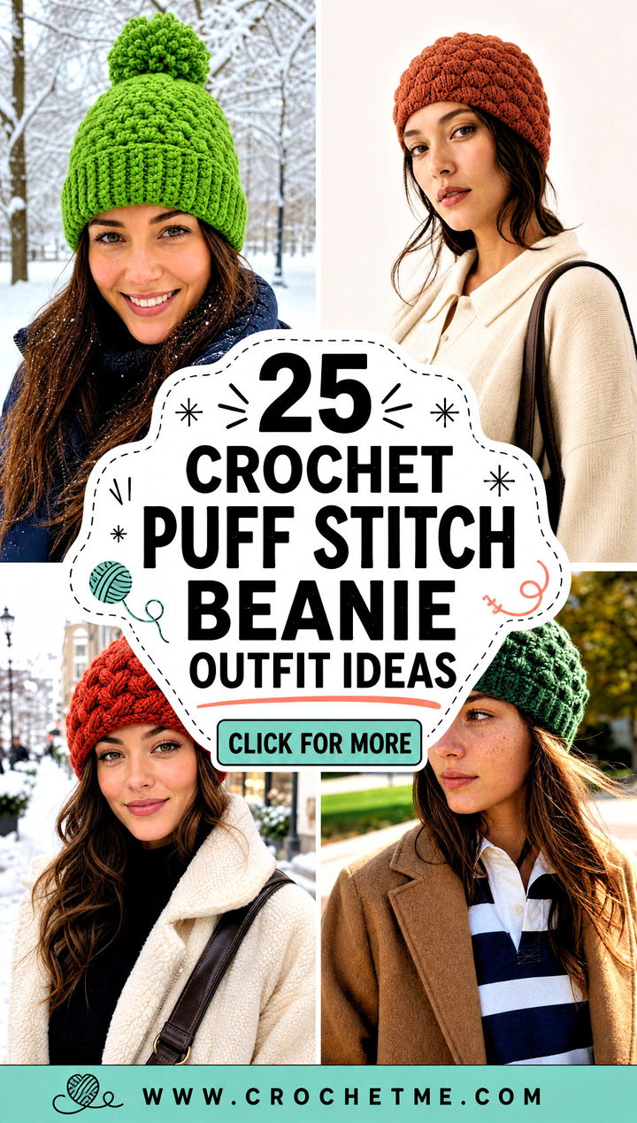 25 crochet puff stitch beanie outfit ideas - 25 crochet puff stitch beanie outfit ideas