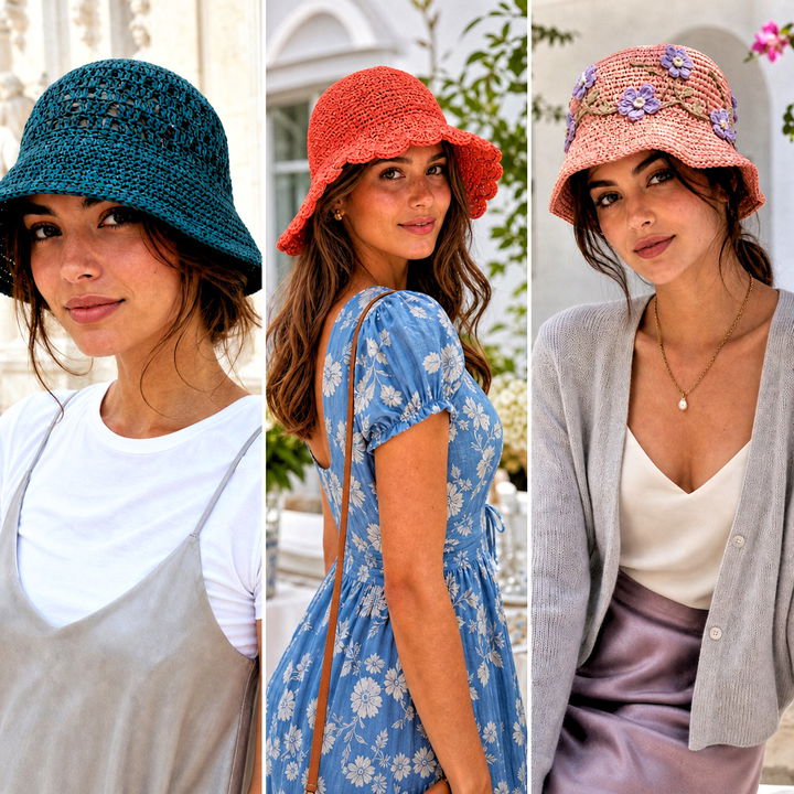 25 Crochet Raffia Bucket Hat Outfit Ideas for Sunny Days