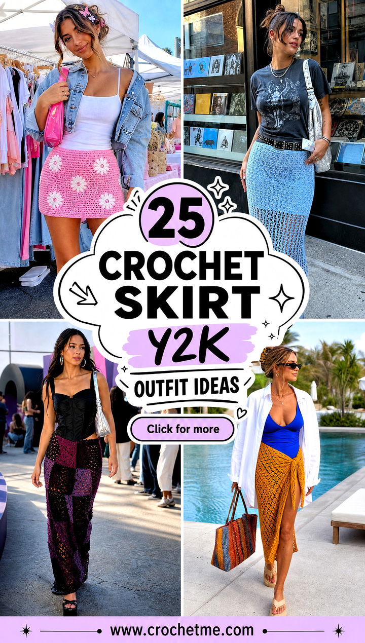 25 crochet skirt y2k outfit ideas - 25 crochet skirt y2k outfit ideas