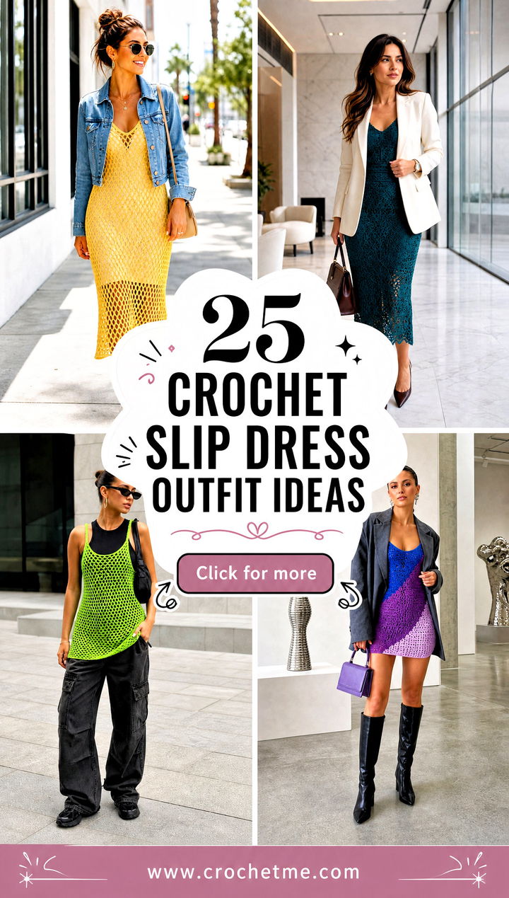 25 crochet slip dress outfit ideas - 25 crochet slip dress outfit ideas